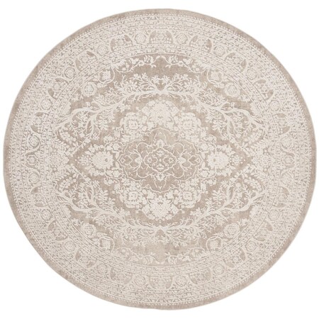 Safavieh 3 x 3 ft. Reflection Rustic Round Power Loomed Rug; Beige & Cream RFT668A-3R